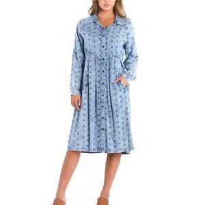 Billy T You're The One Midi Shirtdress Blue Star Rizz Relax Fit Women's XL